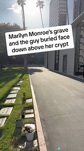 The grave of Marilyn Monroe plus Hugh Hefner and Richard Poncher, the man notoriously upside down above Marilyn #marilynmonroe #hughhefner #hollywood #famousgraves #cemetery | Freyzel Productions