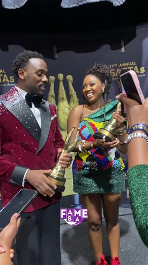 Nelisiwe Sibiya and Bongo Khoza Celebrate SAFTAs 19 Win