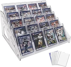 7-Tier 12" Acrylic Magnetic Card Display Stand With Easy Clip-On Design - Multi-Purpose Card Display Stand Shelf For Trading Cards, Graded Cards, Psa Cards, Baseball, Basketball, Football Sports Cards