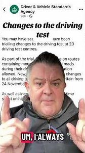 Changes to the driving test 24th November 2025