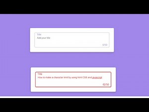 How to Make a Character Limit by html CSS and Javascript | Source code