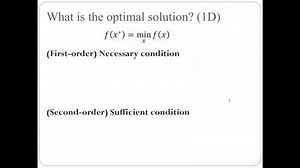 Optimization 1D - Optimality Conditions