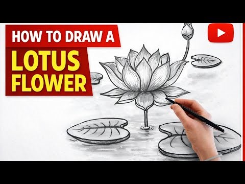 Easy Lotus Flower 🪷 Pencil Drawing ✏️ | Step by Step Lotus Sketch for Beginners💯