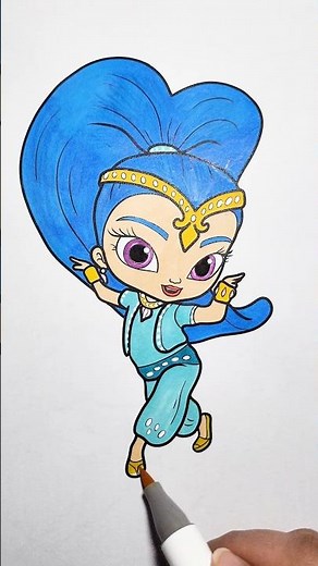 Coloring Shimmer | Shimmer and Shine Coloring Pages #ytshorts #shimmerandshine