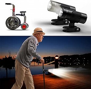Flashlight for Canes 2Pack,Super Bright Waterproof Walking Cane Accessories,Accessory for Walkers,Crutch,Wheelchairs,Cane Accessories Lights