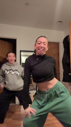 Sisters Showcase Dance Moves in Green Pants