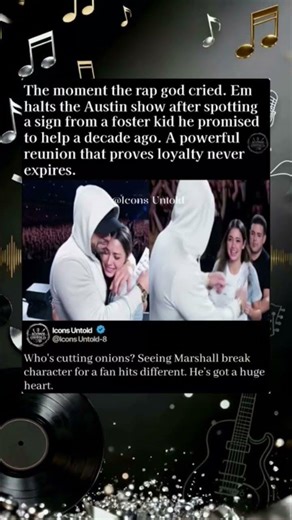 Eminem Stops Concert To Hug Crying Foster Kid #rap #music #hiphop #rapper #celebritynews
