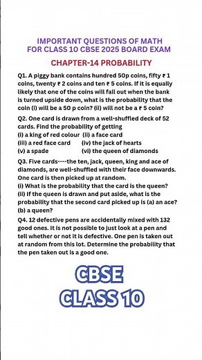 important questions of math for cbse class 10 board exam 2025 #cbseclass10