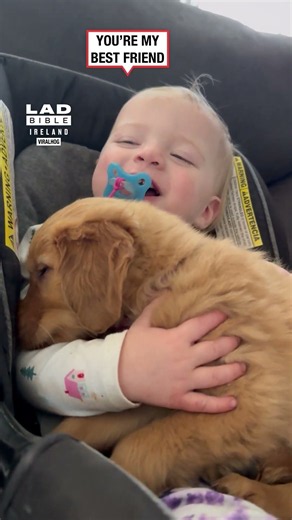 Baby and Puppy Have the Sweetest Cuddle 🥹🫶
