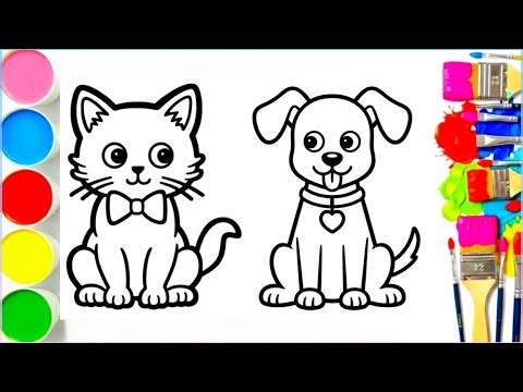 How to draw a dog and a cat | step by step