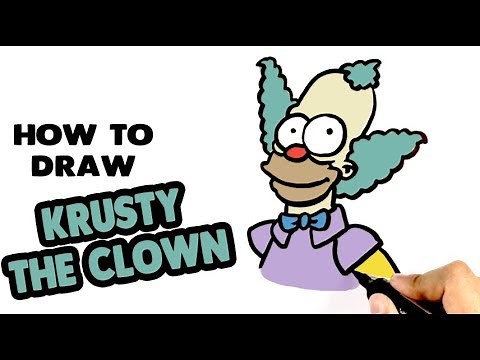 krusty the clown simpsons how to draw easy things easy drawings artits step by step