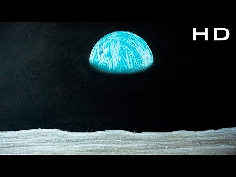 Cómo Dibujar el Planeta Tierra visto desde la Luna Paso a Paso - Tutorial