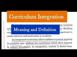 Curriculum Integration -Introduction ,Need, Meaning and Definition// Curriculum Development//#pup