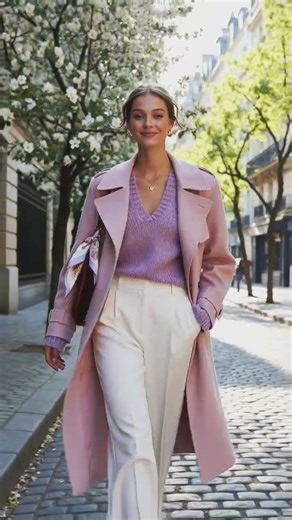 👗👒💖 Soft Spring Paris Style with Trench Coats, Silk Scarves and Pastel Knitwear