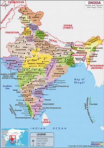 India Map | HD Political Map of India
