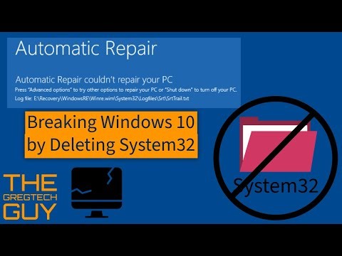 Deleting Windows 10's System32 folder until it Breaks!
