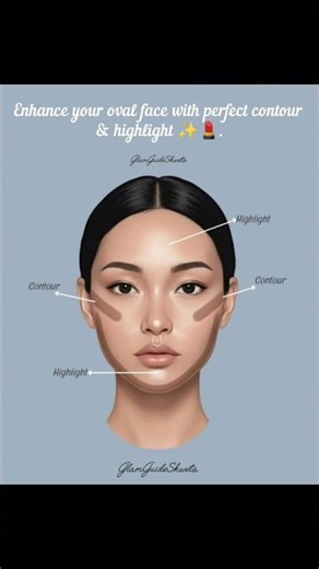 Enhance your oval face with perfect contour & highlight ✨💄.#makeup #contour #tips #trend #faceshapes