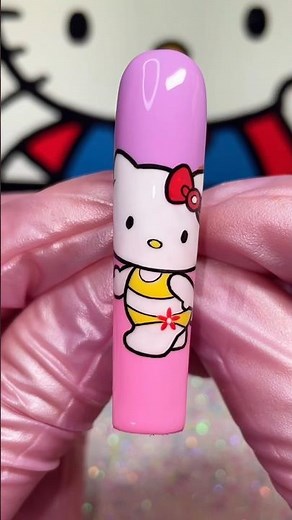 HELLO KITTY nail tutorial! 💅🏻💖 #nailart #nailtutorial #nailartist #nailarttutorial #shorts #nails