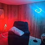 White LED Floor Lamp - Dimmable 2 Lights Standing Lamp with Remote&Touch Control, 4 Color& 10 Brighness Adjustable Floor Reading Light, Modern Tall Lamp for Living Room Bedroom Office Corner