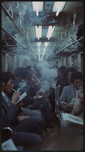 Smoking on TRAINS Was Normal in 1970s Japan. #shorts