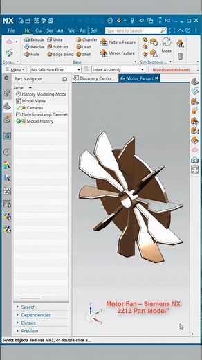 Motor Fan Part | Siemens NX 2212 | Peripheral Water Pump Assembly #nx2212 #nxshorts #nxsiemens
