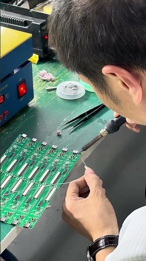 “Precision Hand Soldering on PCB with Temperature-Controlled Iron 🔥”