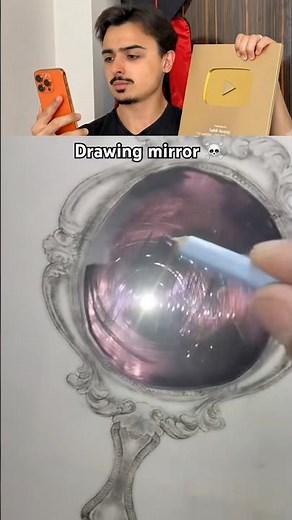 Drawing a REAL Mirror! ✏️🪞 #shorts #lifehacks #drawing #diy #art