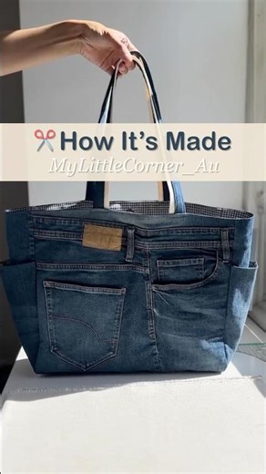 Upcycled Denim Tote Bag | Made from Men’s Jeans | Handmade in Sydney