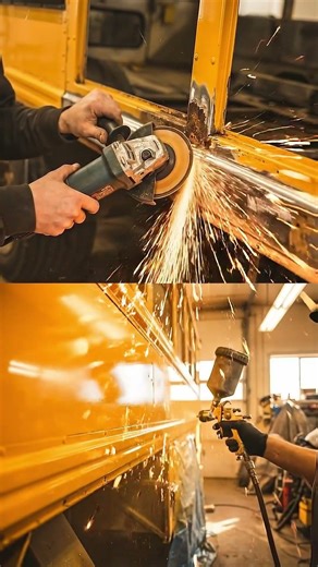 RUSTY BARN FIND: Extreme School Bus to Luxury Skoolie! 🚌💎 #shorts #restoration