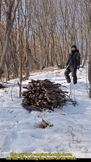 He Let the Snow Do All the Work 😎 #work