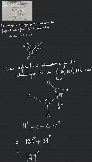 The dihedral angle in staggered form of Newman projection of 1,... | Filo