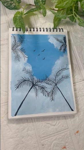 Palm tree painting #creativeart #acrylicscenery #painting #art #acrylicpainting