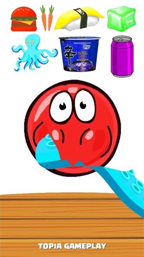 Random Rainbow Food Mukbang with Red Ball 4 🌈 #shorts