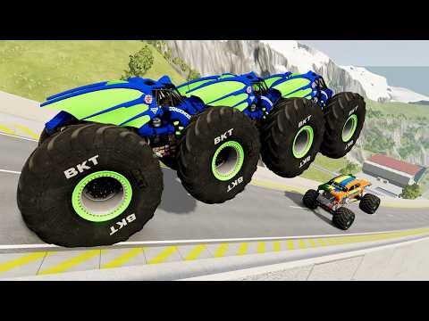 BNG Drive - Epic High Speed Monster Truck Jumps Crashes #013 - BeamNG Drive