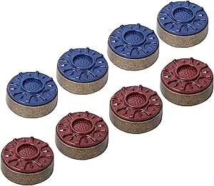 GSE Games & Sports Expert 2-1/8" or 2-5/16" Shuffleboard Pucks Set of 8 for Shuffleboard Table Accessories (Chrome/Bronze)