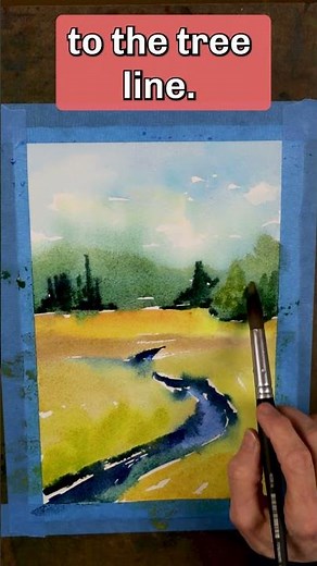 How to Paint This Landscape in Watercolor | Quick Tutorial #watercolortutorial #watercolorlandscape