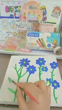 Easy flower painting on canvas tutorial #diy #artscraft #canvas #canvaspainting #fypシ゚viral