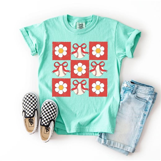 Girls Baseball Shirt, Daisy Bows Game Day Tee Kids, Toddler Sporty Outfit - Etsy