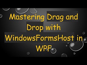 Mastering Drag and Drop with WindowsFormsHost in WPF