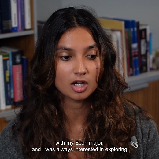 The All-College Symposium on Nov. 6 will highlight students’ integrative learning through talks, panels and posters sessions. Sana Bhat ’26 talks about how her experience in the Data, Information, and Society Pathway helped bring a more human-forward approach to her curriculum. Find the Symposium schedule and learn more: https://bit.ly/2LVrCFy | Connecticut College