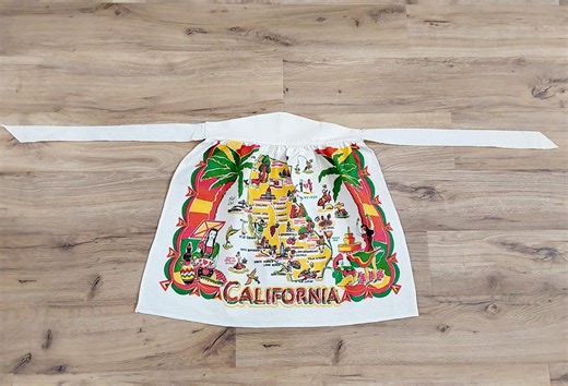 Vintage 1950s California Souvenir Apron: Cactus Cloth Pictorial Map - Etsy