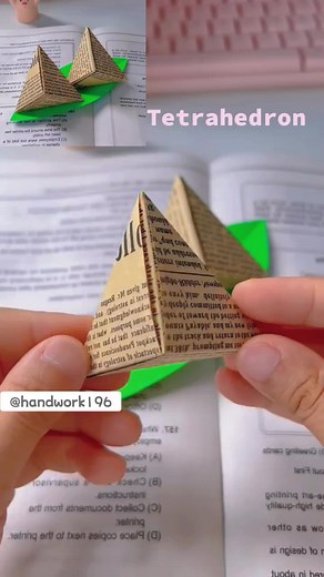 Paper craft: Paper geometry, Regular tetrahedron #papercraft #handwork #diy #handmade #paperfolding #geometry #fyp #origami #craft