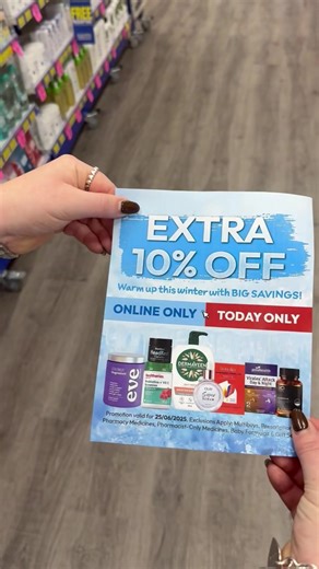 EXTRA 10% OFF EVERYTHING ONLINE!! Make sure you go and check it out 👏 ❄️ TODAY ONLY!! https://www.chemistwarehouse.co.nz/ #chemistwarehousenewzealand #chemistwarehousenz #nz #extra10% #todayonly