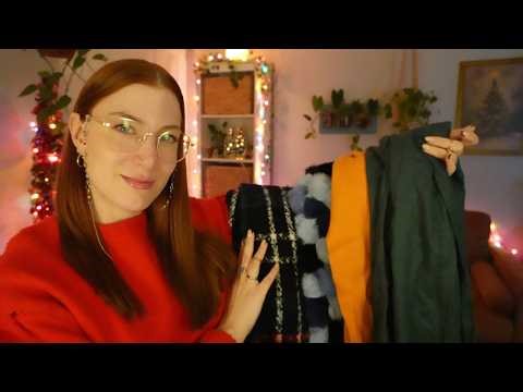 ASMR Scarf Shop Roleplay ⛄️ Fabric Sounds, Mic Scratching, Visual Triggers