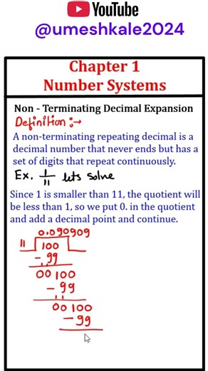 Class 9 | Chapter 1 | Number Systems | NCERT| CBSE | Mathematics | Non-Terminating Decimal Expansion