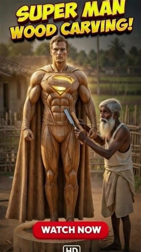 Carving a Superman Statue from Wood | Detailed Sculpting
