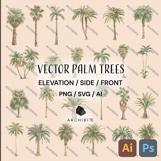 Vector Cutouts - Palm Trees Elevation - Etsy