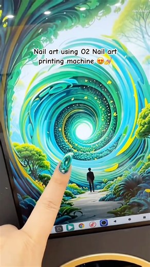 Nail art using O2 Nail art printing machine 😍💅 #nails #nailart #naildesign #nailinspo