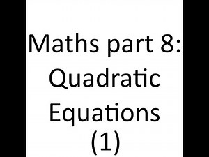 Mathematics Quadratic equations part 1(in Arabic)