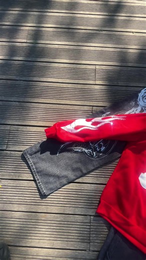 #hoodie #y2k Flame-red glint hoodie #✌️ #tiktok